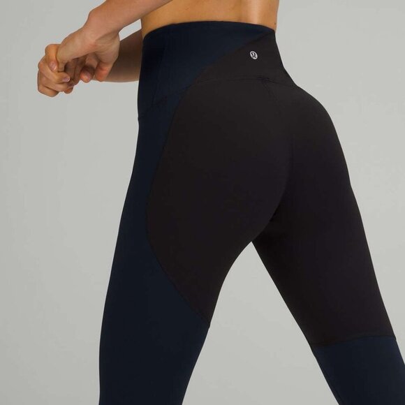 Lululemon Nulu Colour Block Navy/Black High-Rise Tight 25" Size 2 - Picture 2 of 6